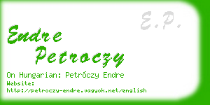endre petroczy business card